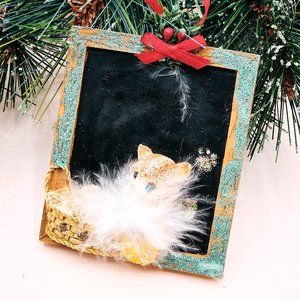 Vintage Cat Christmas Ornament